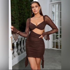 Twist front cut out dress